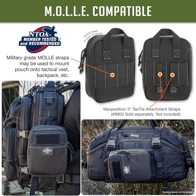 MAXPEDITION Beefy Pocket Organizer, MOLLE-Compatible, 1000D Nylon Tactical Pouch - Image 6