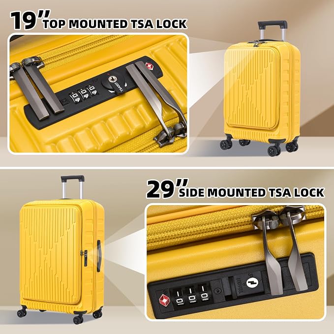 2 Pieces 19/29 Luggage Sets, 19 Inch Carry On Luggage - Image 3