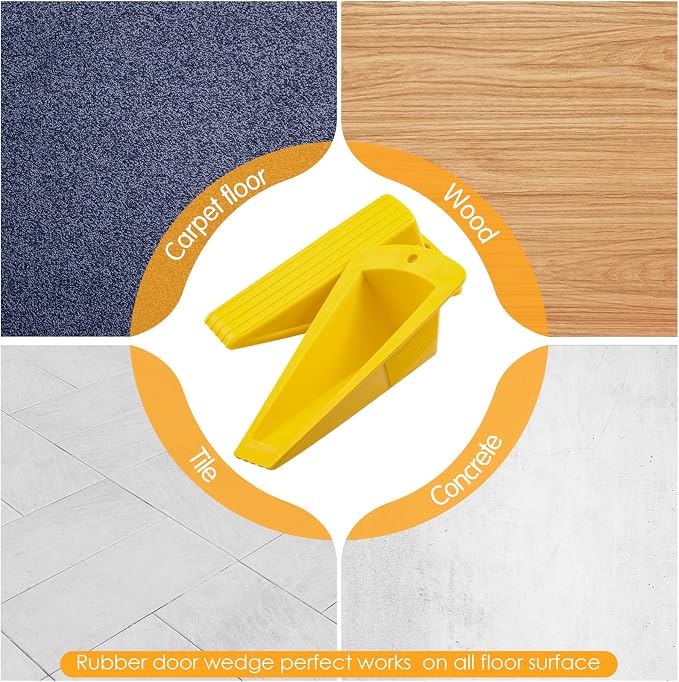 Frienda 8 Pcs Jumbo Door Stoppers Heavy Duty Door Stopper Tall up to 2inch Tall - Image 5
