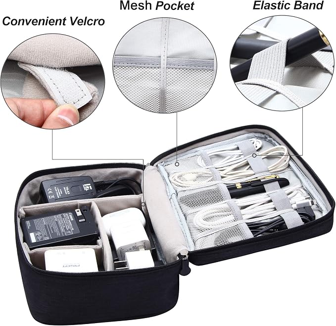 Electronics Organizer Travel Universal Cable Organizer Bag Waterproof - Image 3