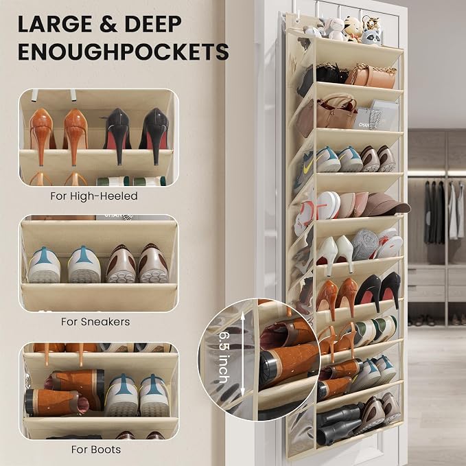 Over the Door Shoe Organizer for Closet, Shoes Rack - Image 4