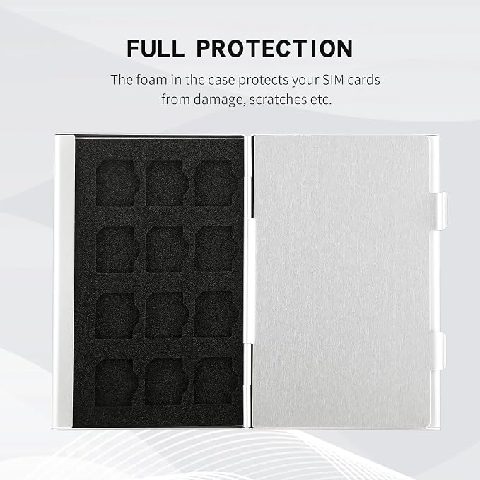 Aluminum SIM Card Case, 24Slots Ultrathin SIM Card Holder, Fit - Image 4