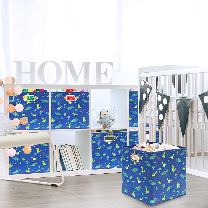 SIMPLE HOUSEWARE 13-Inch Collapsible Fabric Cube Storage Bin - Image 2