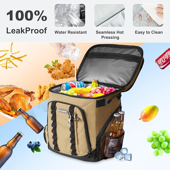 Beach Cooler Backpack for Men 36cans Insulated Backpack Cooler Lunch Bag for - Image 6