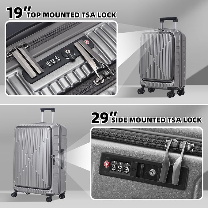 2 Pieces 19/29 Luggage Sets, 19 Inch Carry On Luggage - Image 3