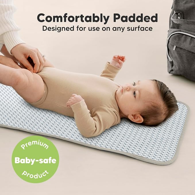KeaBabies Portable Diaper Changing Pad, Easy Wipe Clean - Image 5