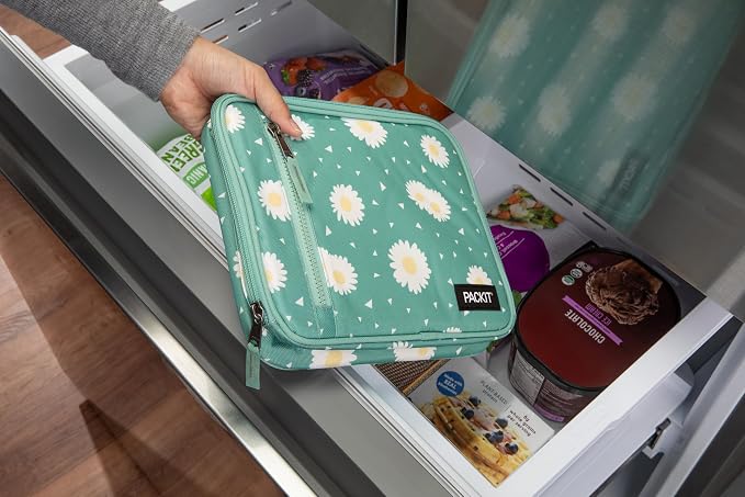 PackIt Freezable Classic Lunch Box, Daisy Sage, Built - Image 6