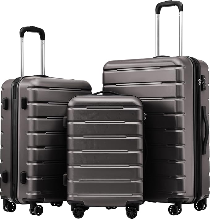 Coolife Luggage Suitcase Carry-on Spinner TSA Lock USB Port Expandable by COOLIFE