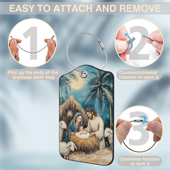 2 Pcs Nativity Scene Luggage Tags - Image 4