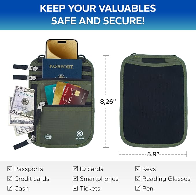 Neck Wallet – Travel Pouch and RFID Blocking Passport Holder - Image 2