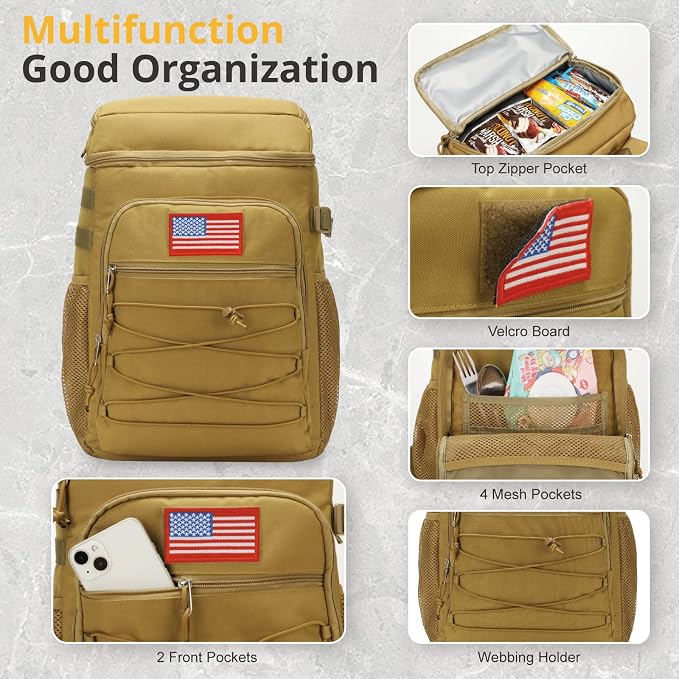 Tactical Backpack Cooler, 25L Cooler Backpack Insulated Leak-Proof, Heavy Duty - Image 5