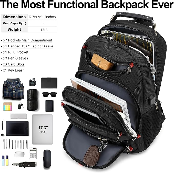 Boavan Laptop Backpack for men, 15.6 inch Laptop Bag - Image 5
