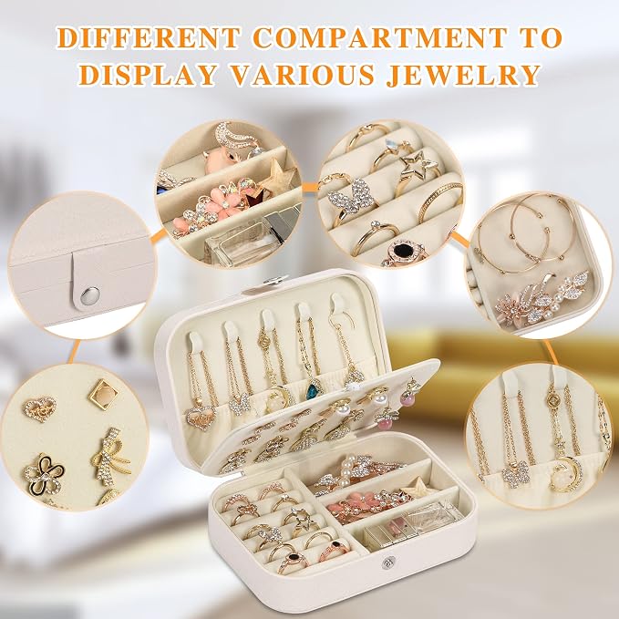 Travel Jewelry Box, PU leather Small Jewelry Organizer - Image 2