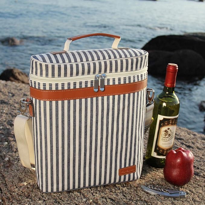 ZORMY 3 Bottle Insulated Wine Tote Cooler Bag, Portable Wine Carrier - Image 7