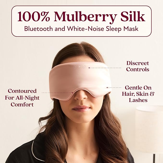 SilkSound 100% Mulberry Silk Bluetooth Sleep Mask, Skin-Friendly Sleeping - Image 2