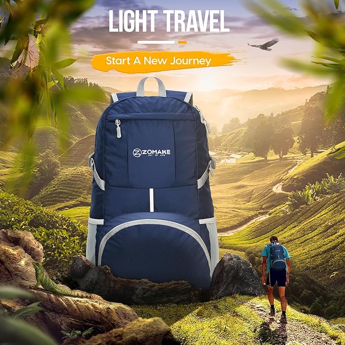 ZOMAKE Lightweight Packable Backpack 35L, Light Foldable Backpacks Water - Image 6