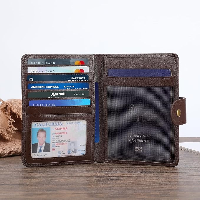 Polare Luxury RFID Blocking Leather Passport Holder Travel Wallet - Image 6