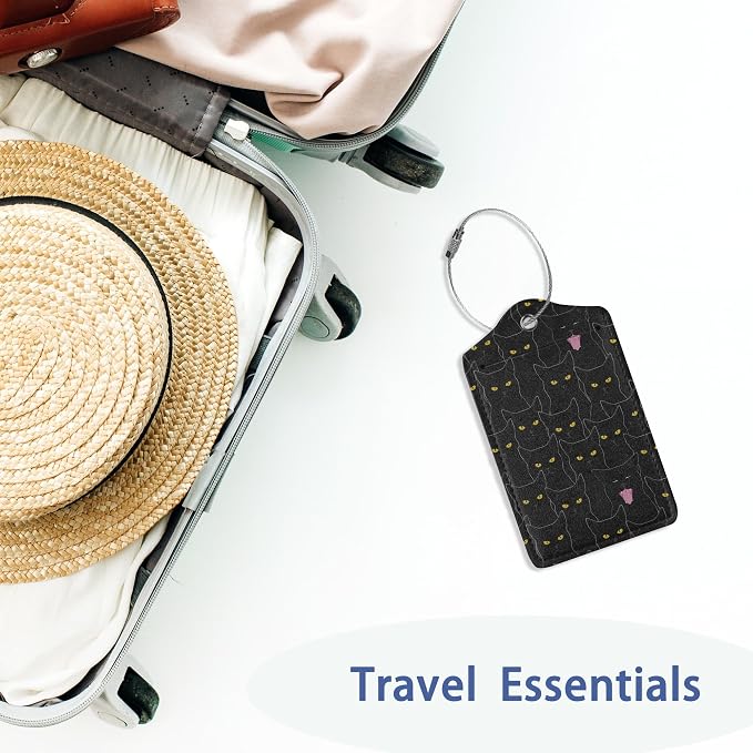 2Pcs Luggage Tag for Suitcase Black Cat Cute Suitcase Tag - Image 5