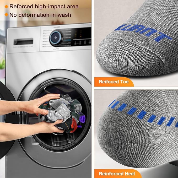 BULLIANT Compression Socks for Men 6Pairs, Athletic Crew Socks Cushioned For - Image 9