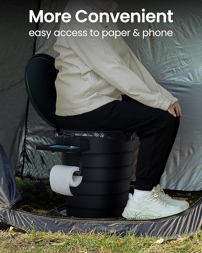 TRIPTIPS Upgrade Retractable Portable Toilet Travel Toilet Adjustable Height - Image 3