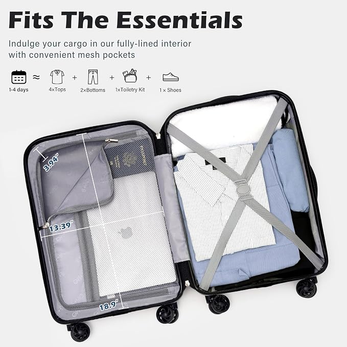 Coolife Carry On Luggage Airline Approved - Image 6