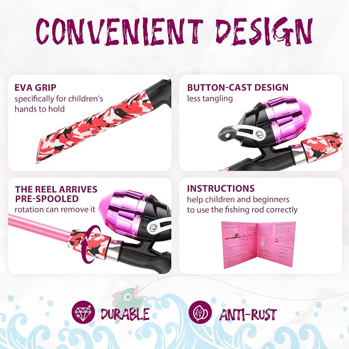 Kids Fishing Pole, Portable Telescopic Kids Fishing Poles - Image 4