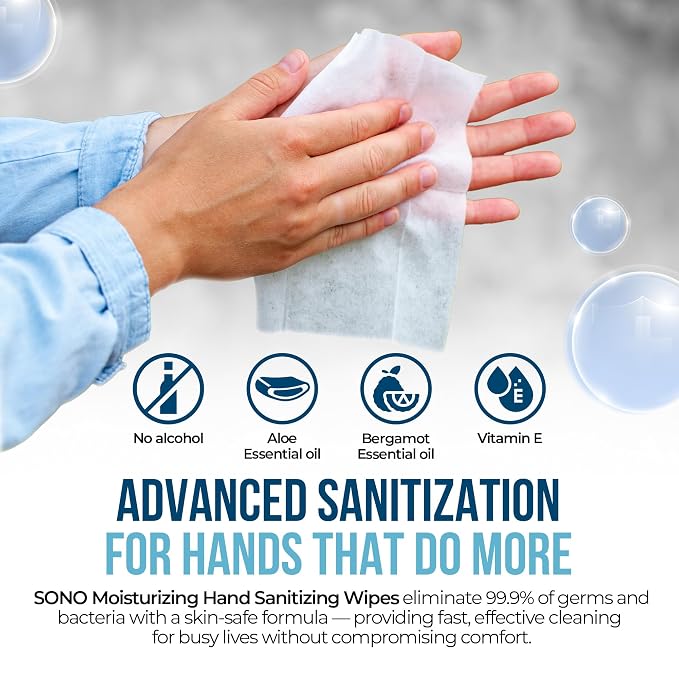SONO Alcohol-Free Sanitizing Hand Wipes - Image 4