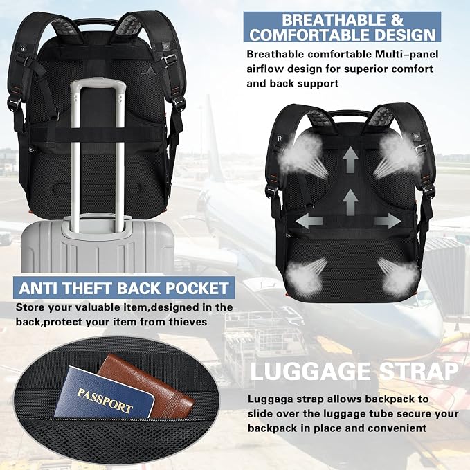 18.4 inch Laptop Backpack, Extra Large Travel Laptop Backpack - Image 5