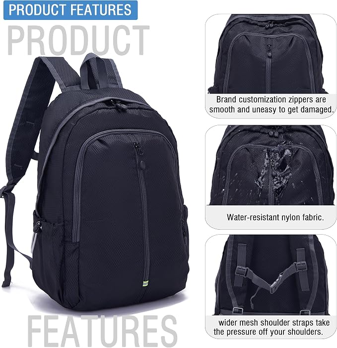 YZAOLL 25L Lightweight Packable Hiking Backpack Waterproof Hiking Daypack - Image 3