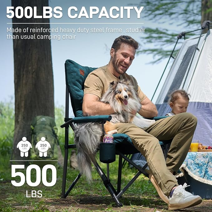 EVER ADVANCED Padded Oversized Folding Camping Chair - Image 4