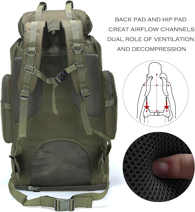 Hiking Backpack for Men 70L/100L Camping Backpack Military Rucksack Molle 3 - Image 3