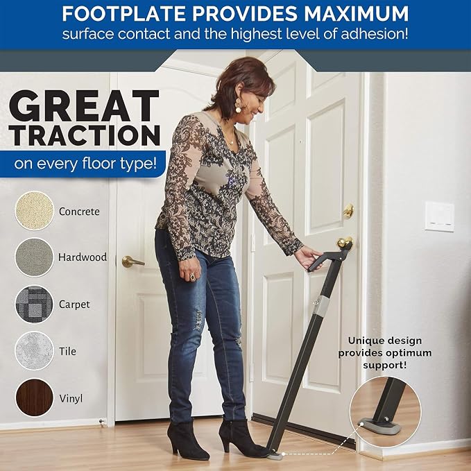 Super Heavy Duty Security Door Lock Bar Fully Adjustable Door Stopper Device - Image 3