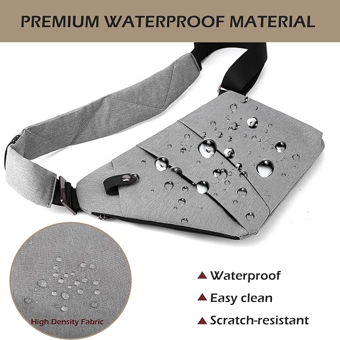Anti Theft Crossbody Bags for Women Men, Slim Sling Purse - Image 7