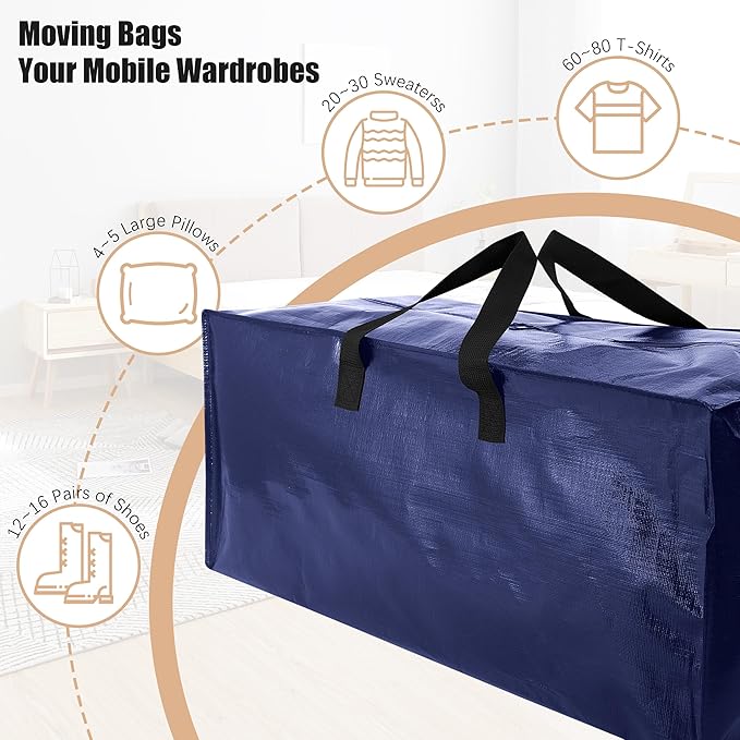 Heavy Duty Moving Bags with Backpack Straps and Strong Handles, Alternative to - Image 6