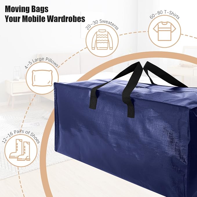 Heavy Duty Moving Bags with Backpack Straps and Strong Handles, Alternative to - Image 6