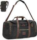 60L Travel Bags for Men, Nomad Canvas Duffle Bag Vintage Genuine Leather Travel by DensataTravelBag