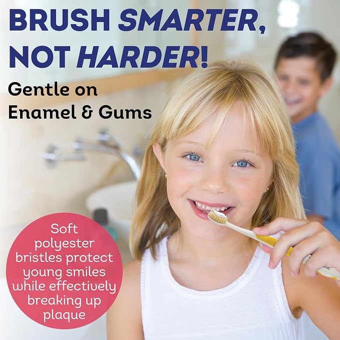 MOUTHWATCHERS Soft Childrens Flossing Manual Toothbrush, Value Pack of 4 - Image 3