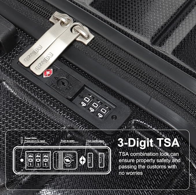 Hardshell Luggage Sets 3 Piece ABS+PC Travel Suitcase Hard Sided Luggage - Image 2