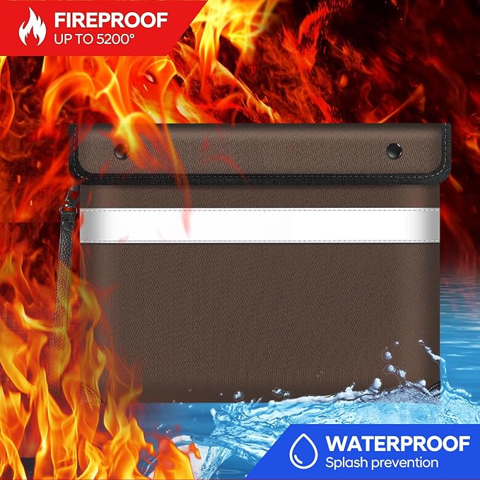 Fireproof Document Bag, 5200℉ Insulated Fire Proof Money Bag - Image 2