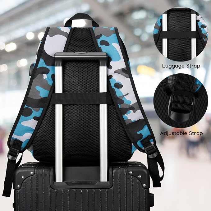 School Backpack, 17.3 Inch Bookbag Men and Teen Boy School bag - Image 6