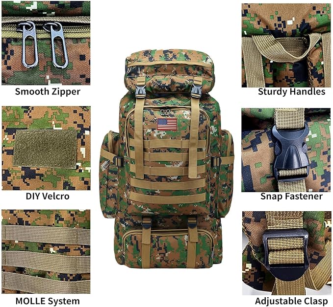 80L 2Pcs Hiking Backpack for Men - Image 5