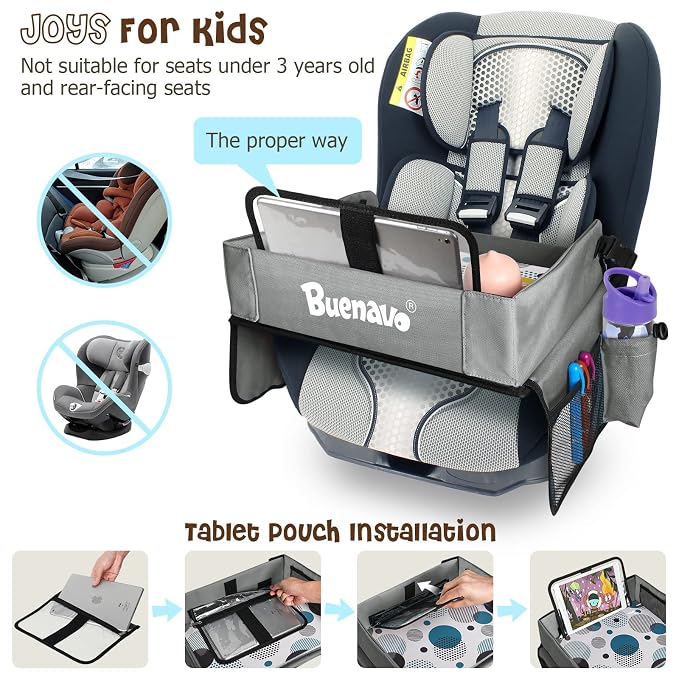 Car Seat Organizer Kids Travel Tray - Image 6