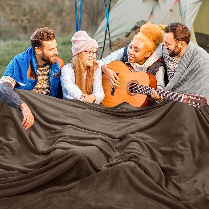PHF Oversized King Fleece Blanket 120"x120", No Shed No Pilling Big Soft Blanket - Image 3