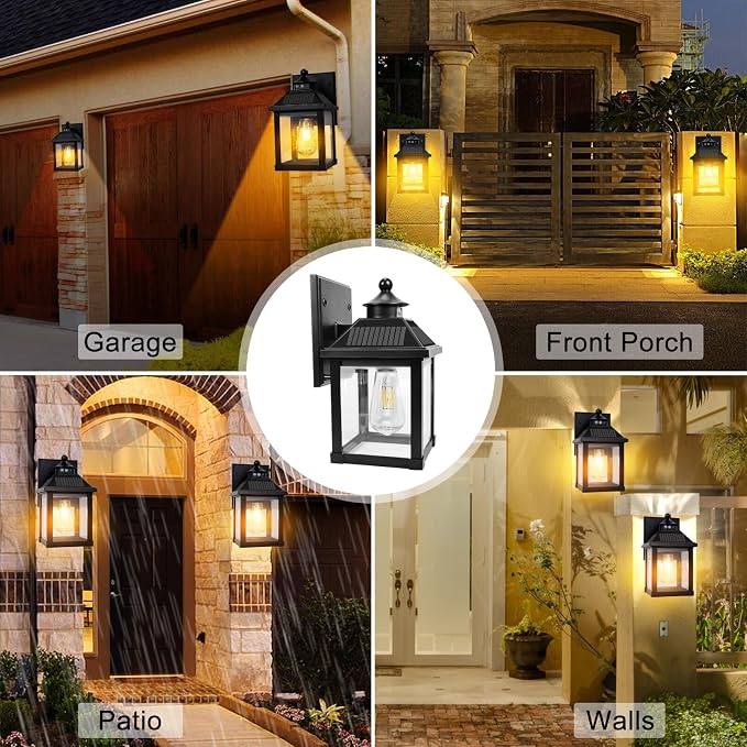 Solar Wall Lights Outdoor, Dusk to Dawn Solar Sconces, Motion Sensor Porch - Image 6