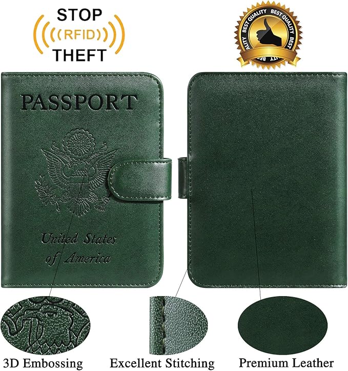 Passport Holder Cover Wallet RFID Blocking Leather Card Case Travel Accessories - Image 2