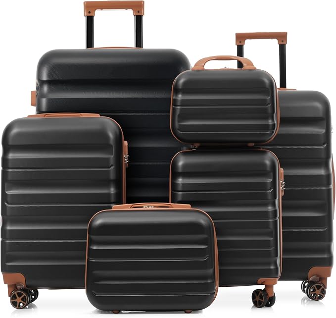 Merax Luggage Set 6 Piece, Hardshell ABS Suitcases by Merax
