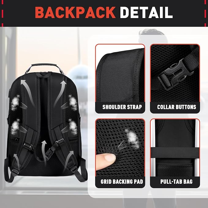 Z-MGKISS 55L Extra Large Travel Backpack, 18.4 Inch Laptop Backpack - Image 4