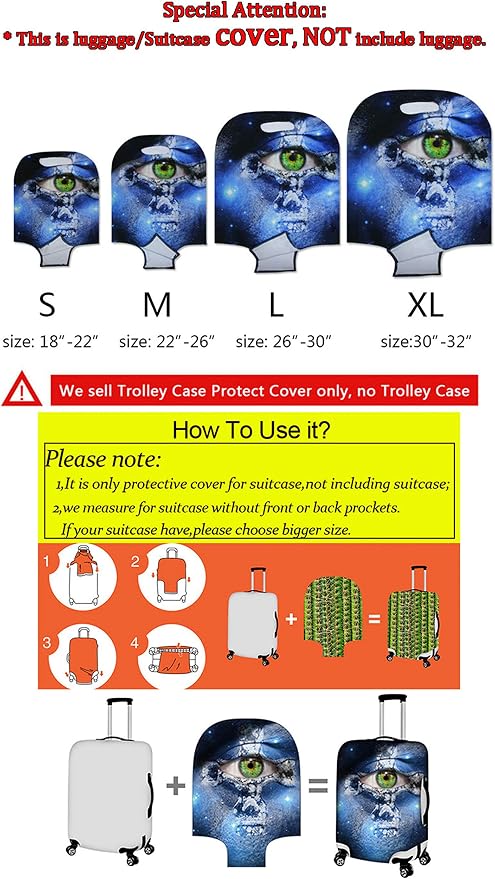 Tiger Travel Luggage Covers 30-32 Inch Spandex Suitcase Protectors - Image 5