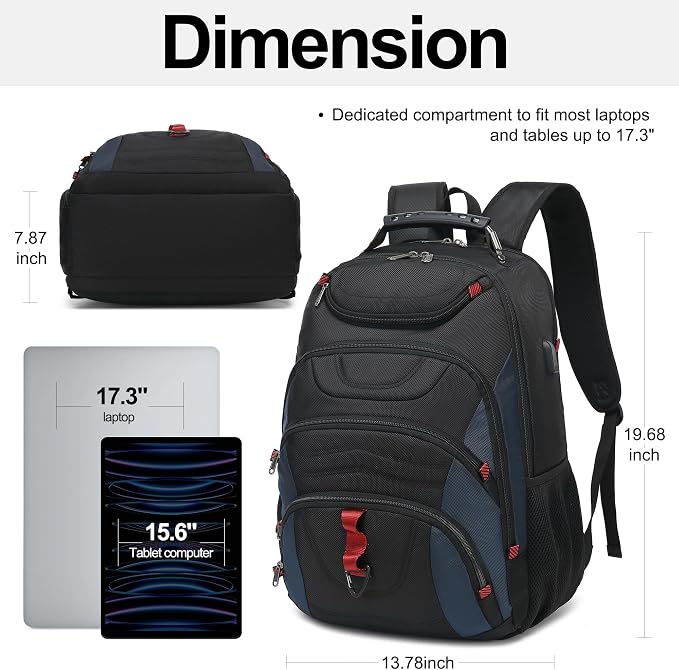 Boavan Laptop Backpack for men, 17.3 inch Laptop Bag - Image 2