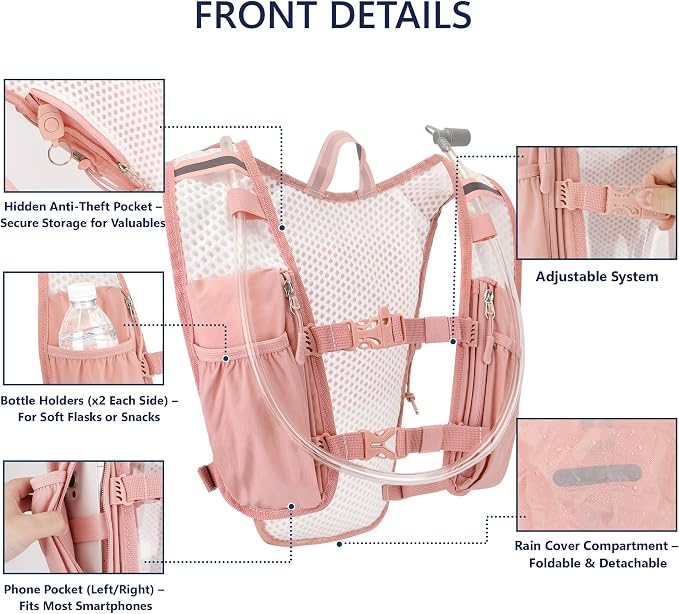 Zavothy Hydration Running Vest for Men & Women – Lightweight 1.5L Hydration Pack - Image 3